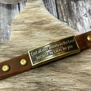 Leather Wristlet: Cast All Your Anxiety on the Lord because He cares for you